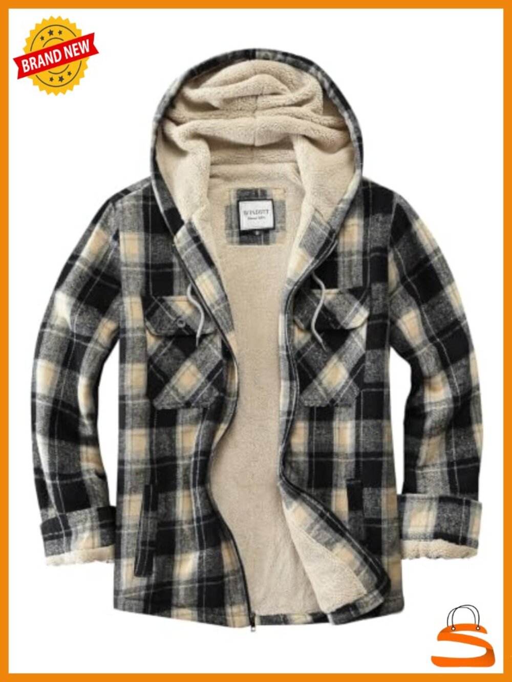 Women's Plaid Fleece Flannel Jacket Sherpa Lined Full Zip Hooded Shacket